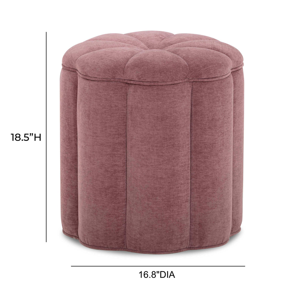 Fleur Textured Performance Velvet Storage Ottoman - Mauve