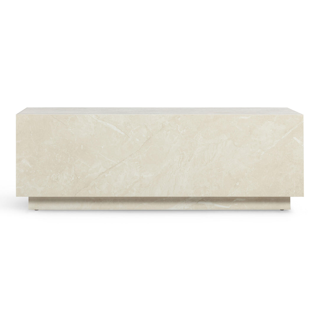 Romy 47" Cream Travertine Rectangular Coffee Table