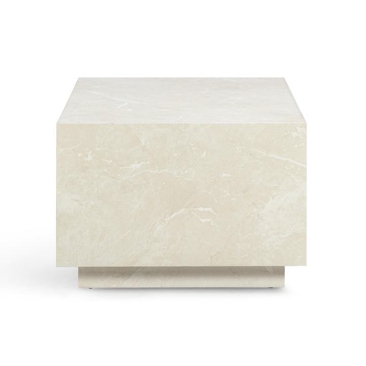 Romy 47" Cream Travertine Rectangular Coffee Table