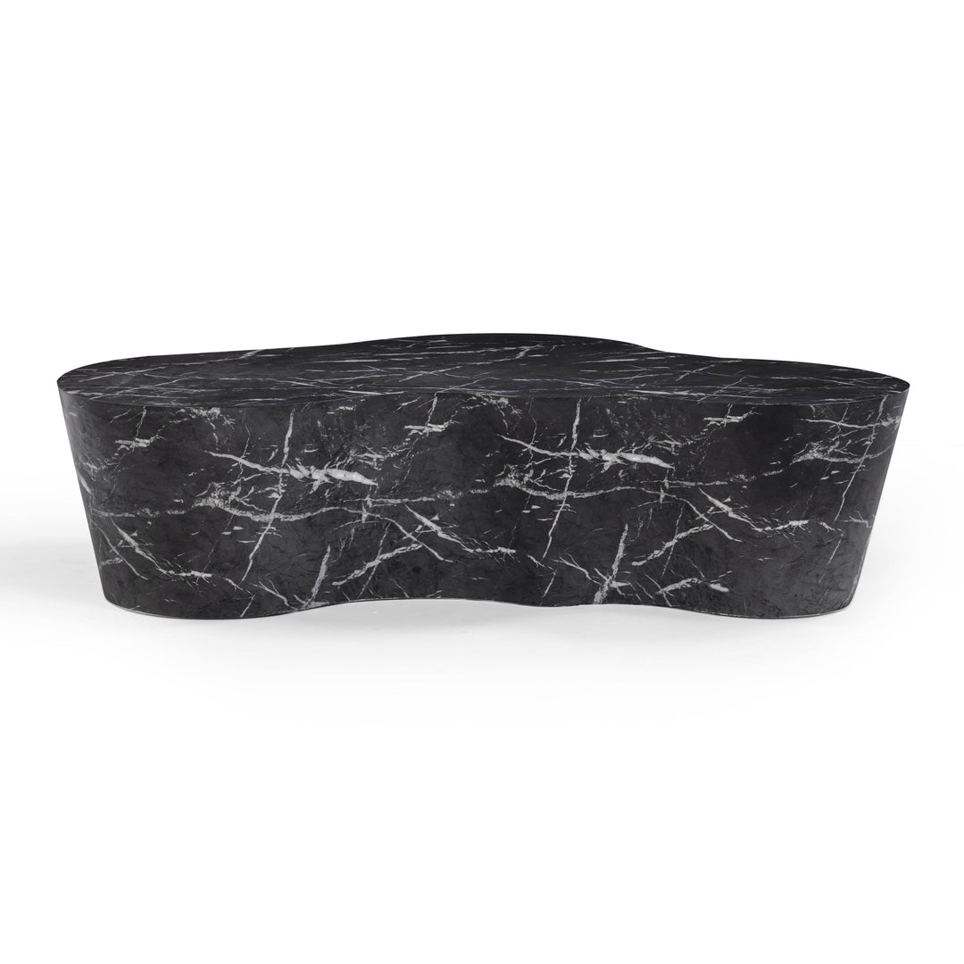 Slab 59" Black Marble Concrete Indoor/Outdoor Coffee Table