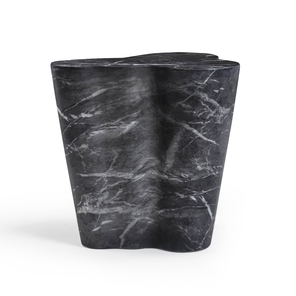 Slab Concrete Indoor/Outdoor Side Table (18"-22") - Black Marble / Tall