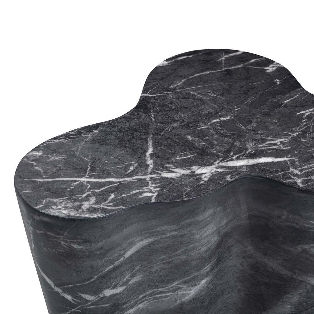 Slab Concrete Indoor/Outdoor Side Table (18"-22") - Black Marble / Tall