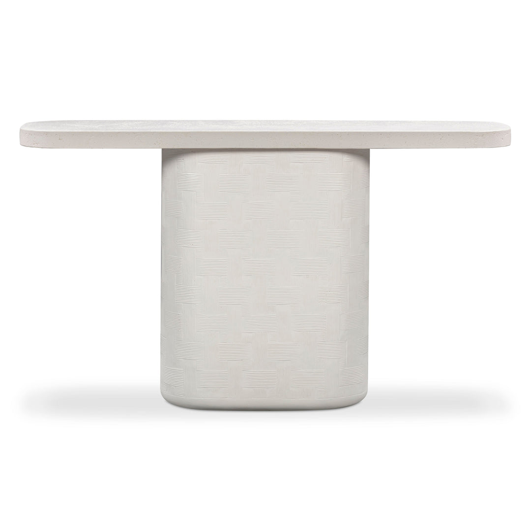 Suraya 55" Ivory Indoor/Outdoor Concrete Console Table