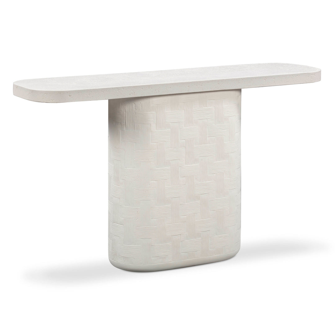 Suraya 55" Ivory Indoor/Outdoor Concrete Console Table