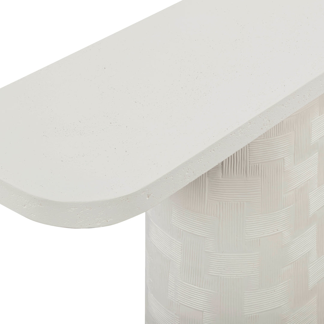 Suraya 55" Ivory Indoor/Outdoor Concrete Console Table