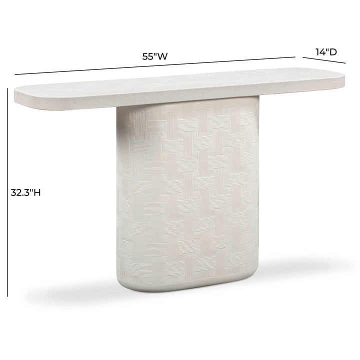 Suraya 55" Ivory Indoor/Outdoor Concrete Console Table
