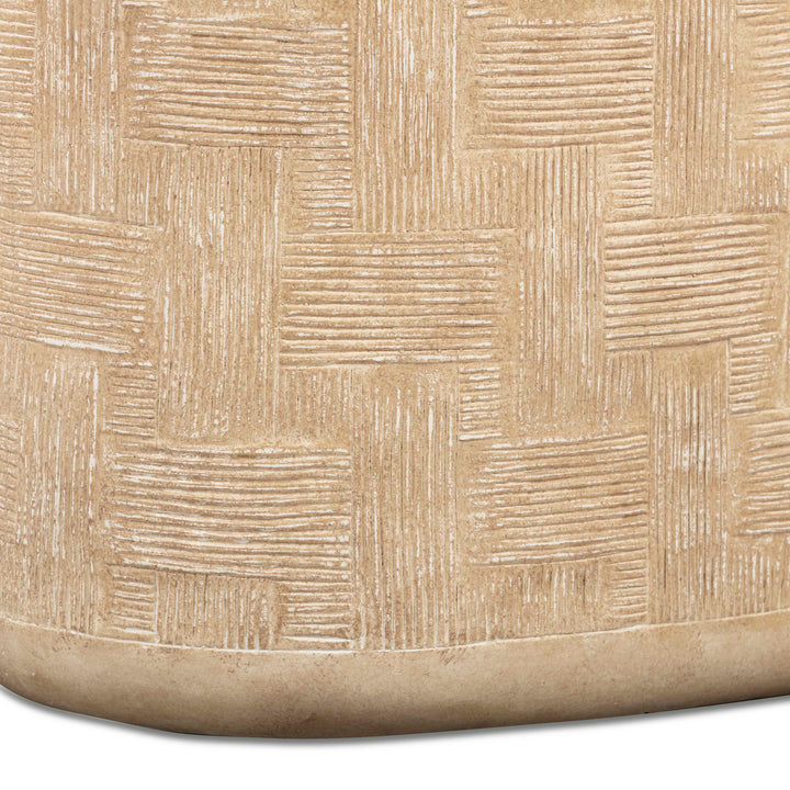 Suraya 55" Faux Travertine Indoor/Outdoor Concrete Console Table