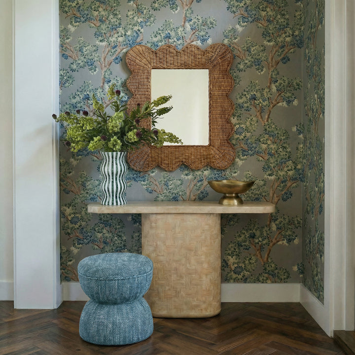 Suraya 55" Faux Travertine Indoor/Outdoor Concrete Console Table