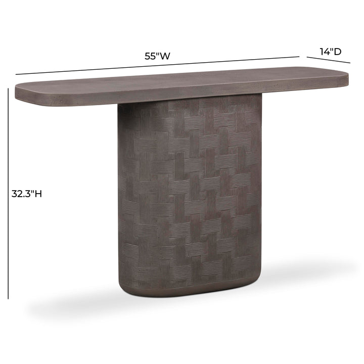 Suraya 55" Dark Umber Indoor/Outdoor Concrete Console Table