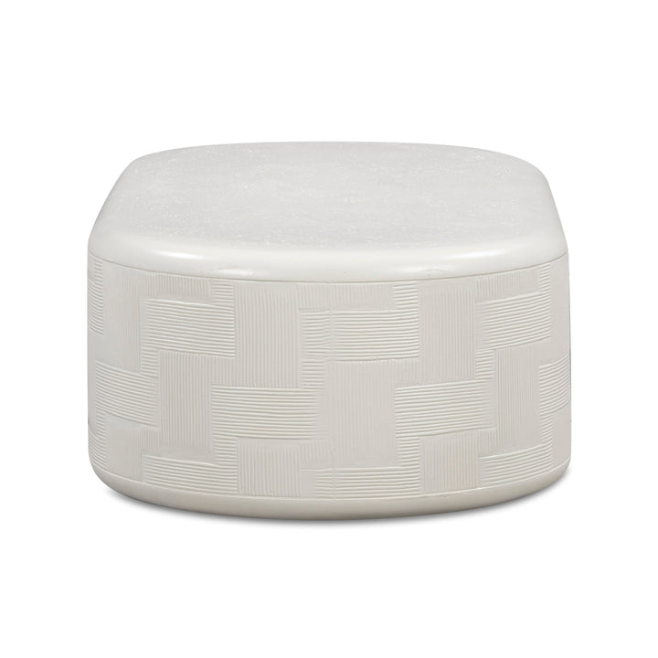 Suraya 55" Ivory Indoor/Outdoor Concrete Rounded Coffee Table