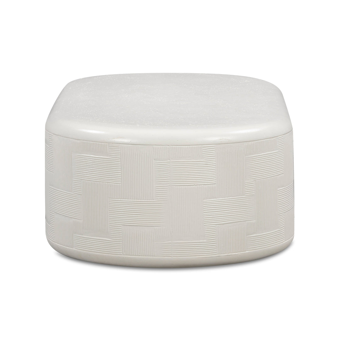 Suraya 55" Ivory Indoor/Outdoor Concrete Rounded Coffee Table