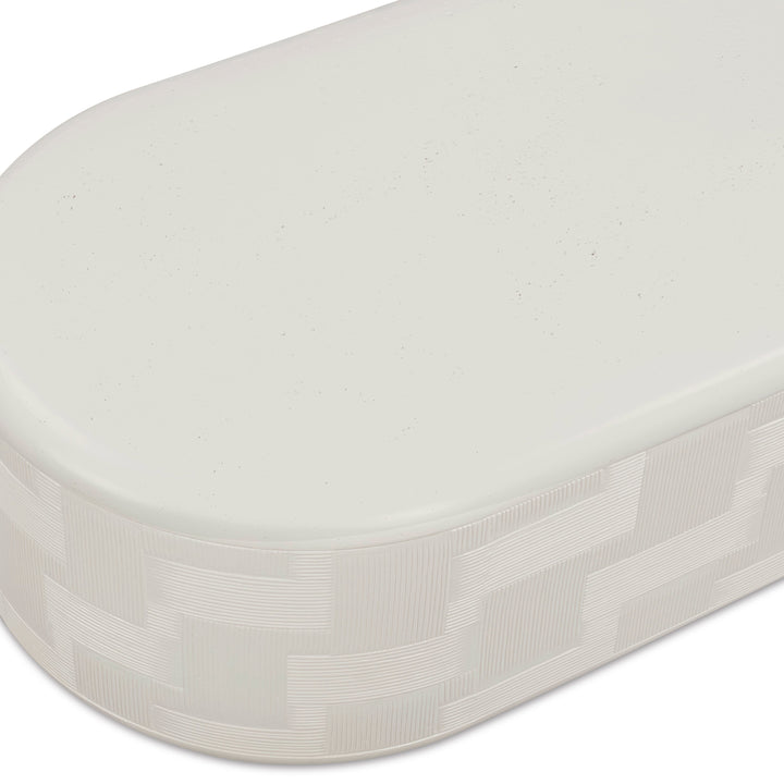Suraya 55" Ivory Indoor/Outdoor Concrete Rounded Coffee Table