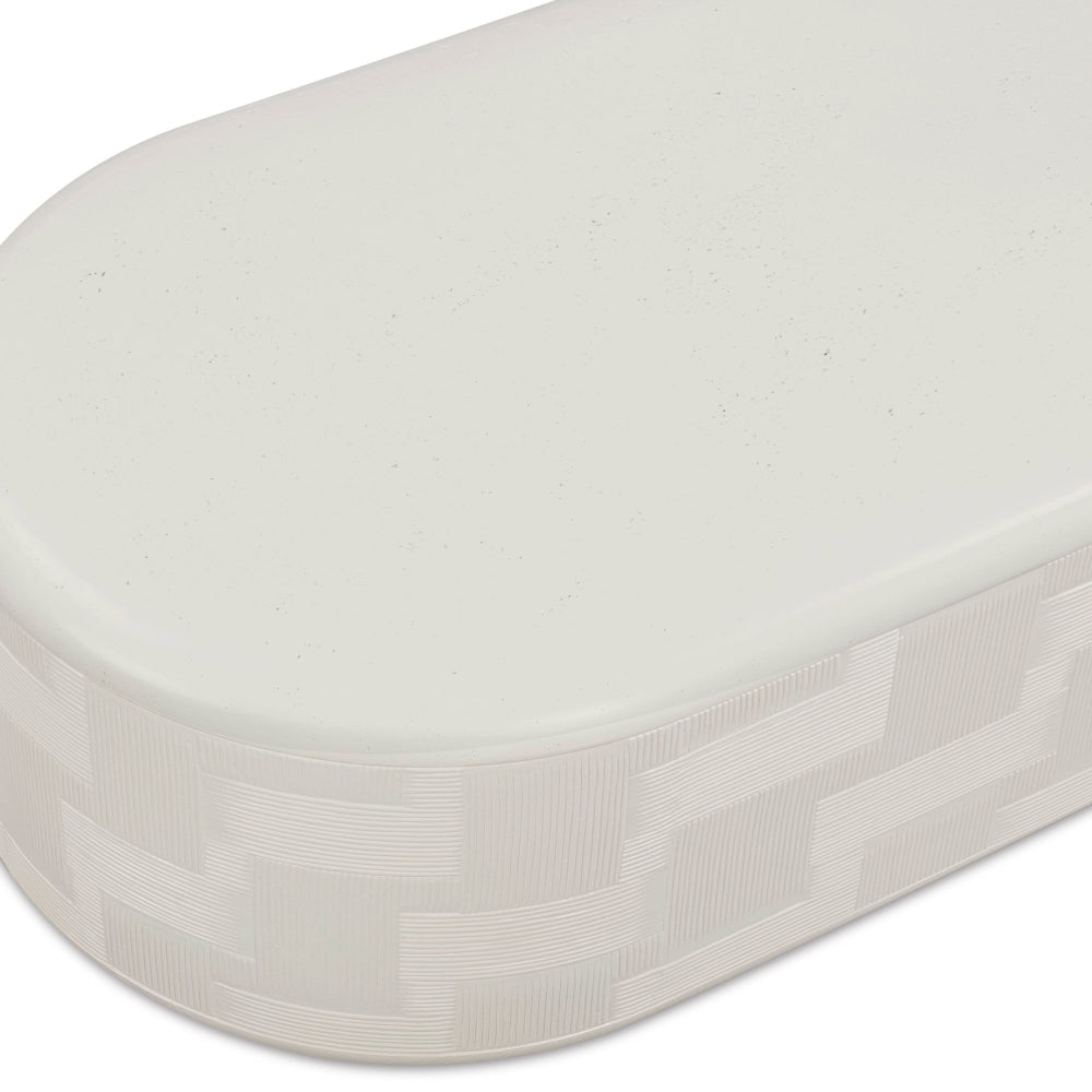 Suraya 55" Ivory Indoor/Outdoor Concrete Rounded Coffee Table