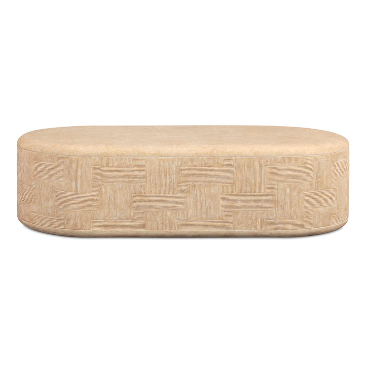 Suraya 55" Indoor/Outdoor Concrete Rounded Coffee Table