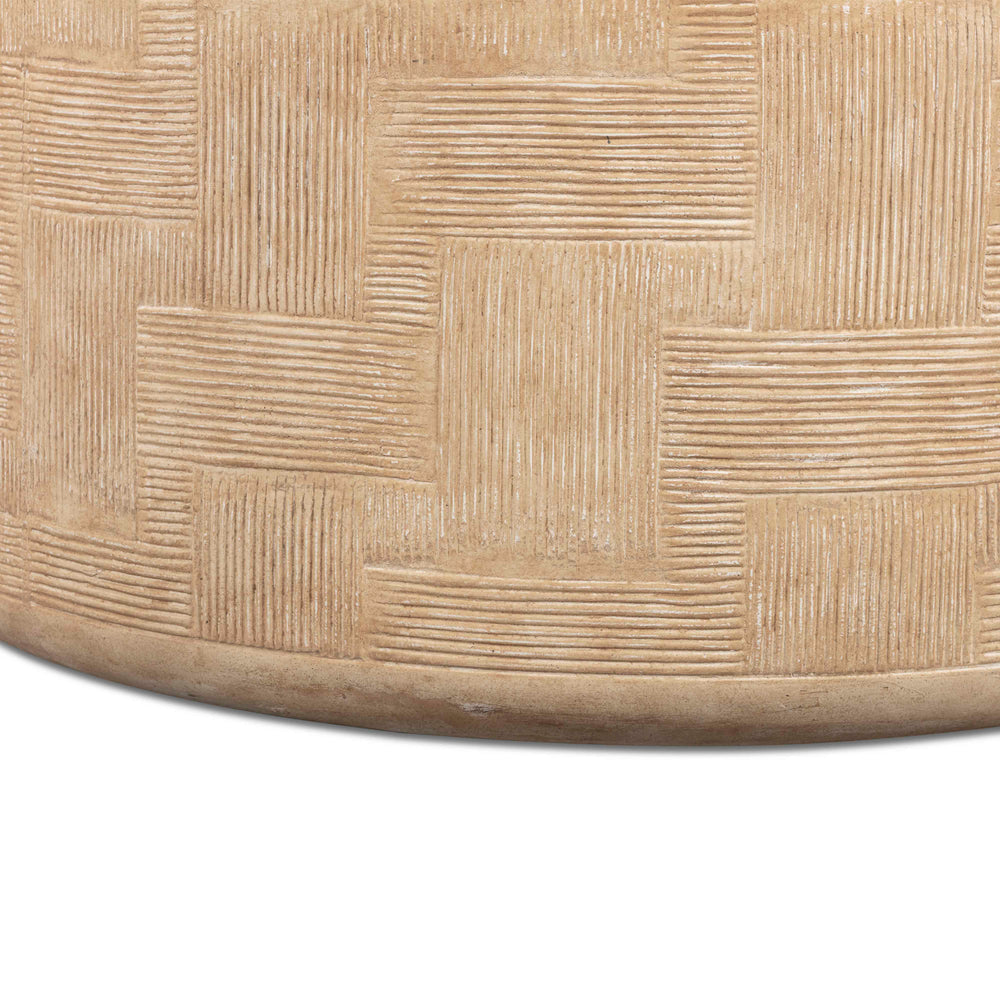 Suraya 55" Indoor/Outdoor Concrete Rounded Coffee Table
