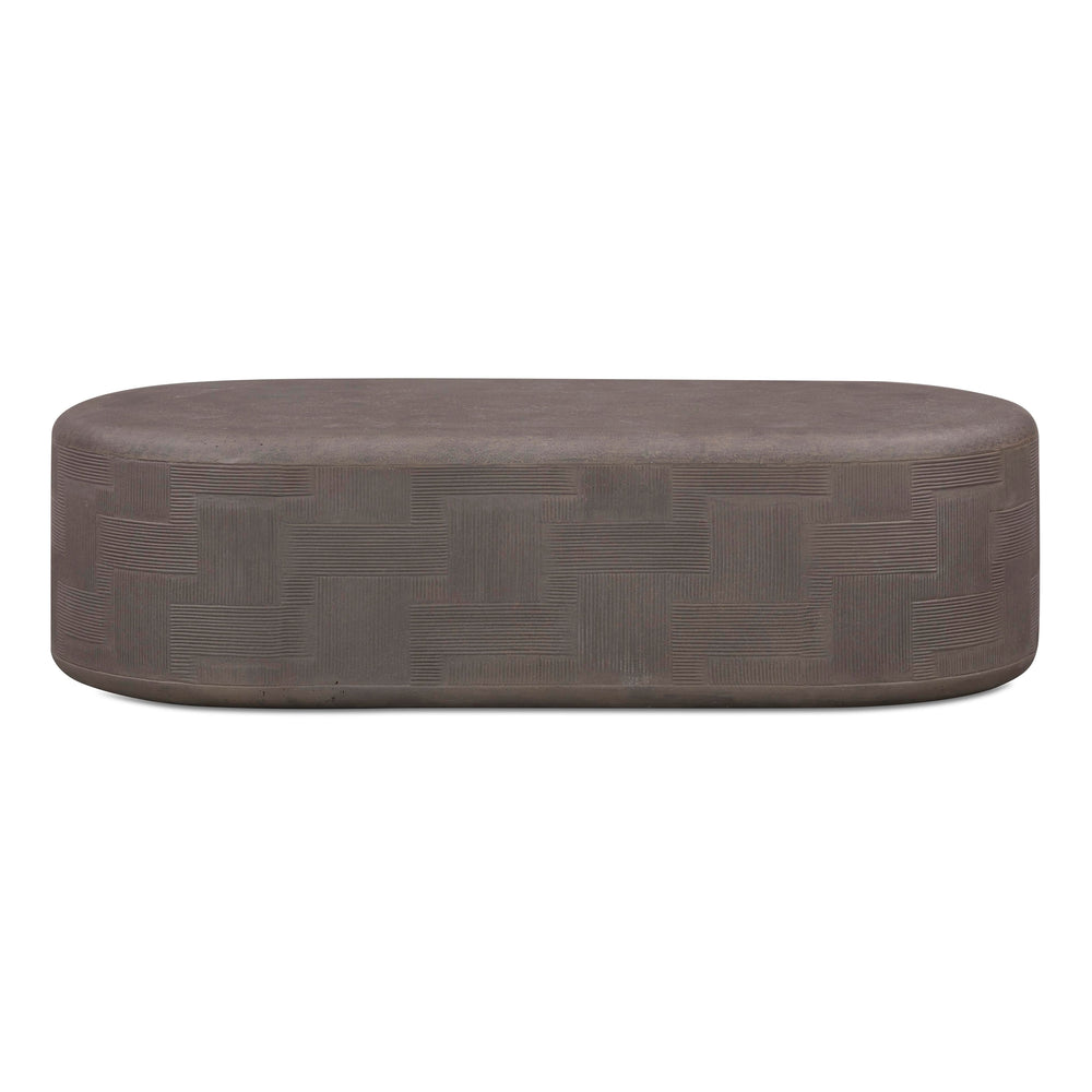 Suraya 55" Indoor/Outdoor Concrete Rounded Coffee Table