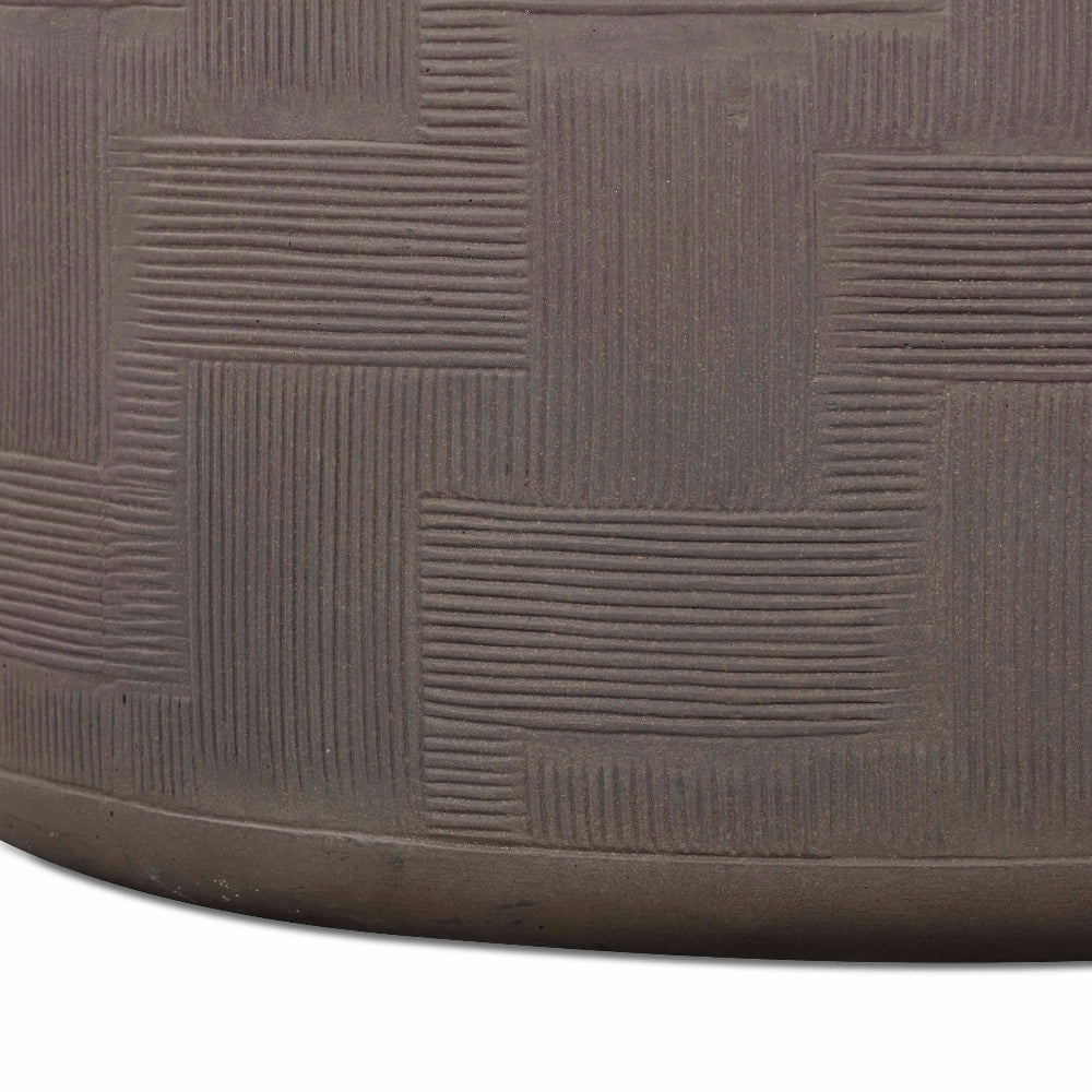 Suraya 55" Dark Umber Indoor/Outdoor Concrete Rounded Coffee Table