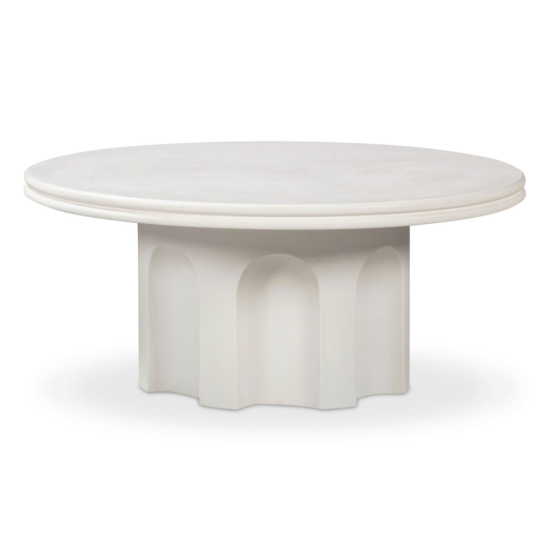 TOV Furniture Cassandra 38" Ivory Indoor/Outdoor Concrete Round Coffee Table