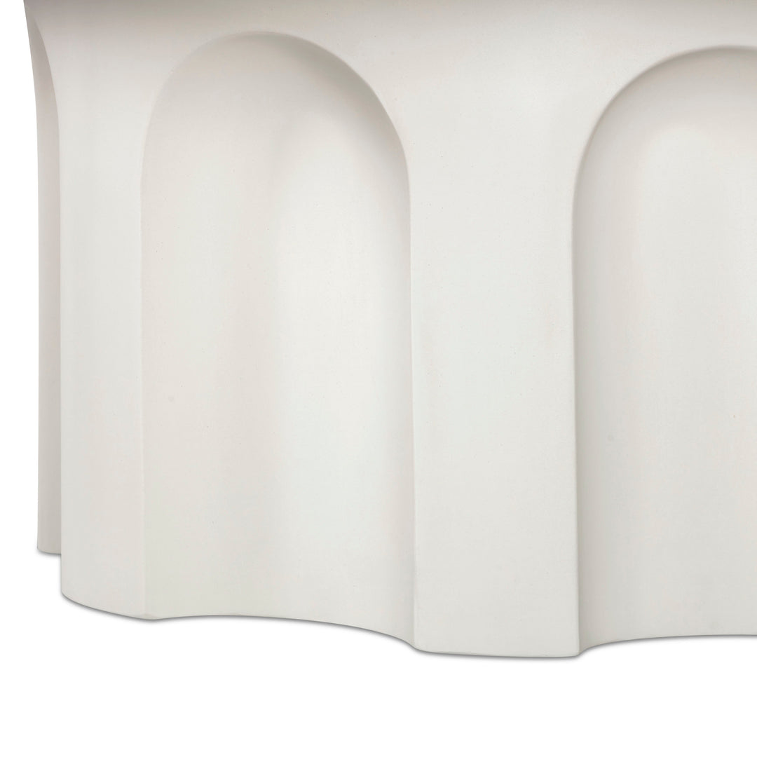 Cassandra 38" Ivory Indoor/Outdoor Concrete Round Coffee Table
