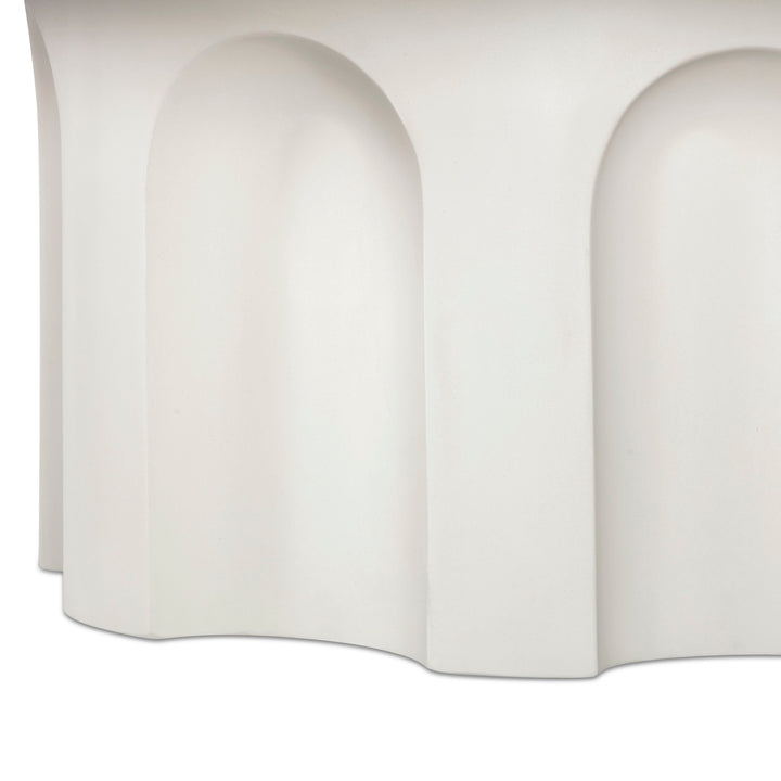 Cassandra 38" Ivory Indoor/Outdoor Concrete Round Coffee Table