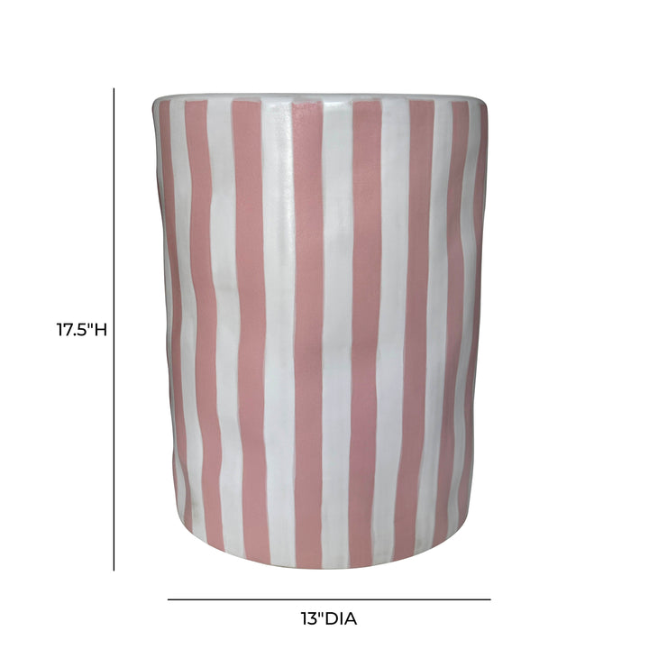 Tempest Indoor/Outdoor Ceramic Table in Stripes