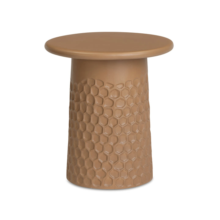 Hessa Indoor/Outdoor Concrete Chiseled Side Table