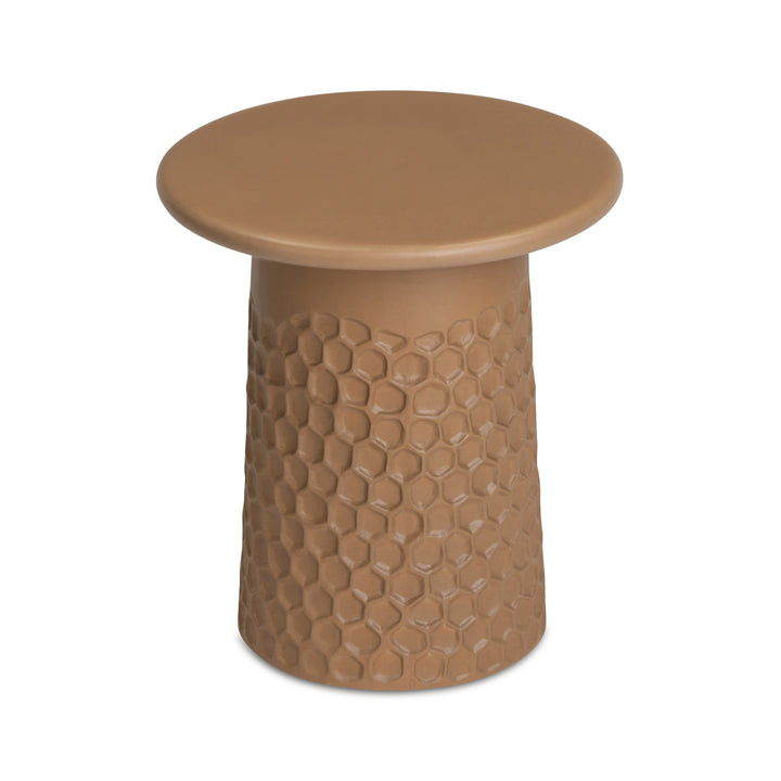 Hessa Indoor/Outdoor Concrete Chiseled Side Table