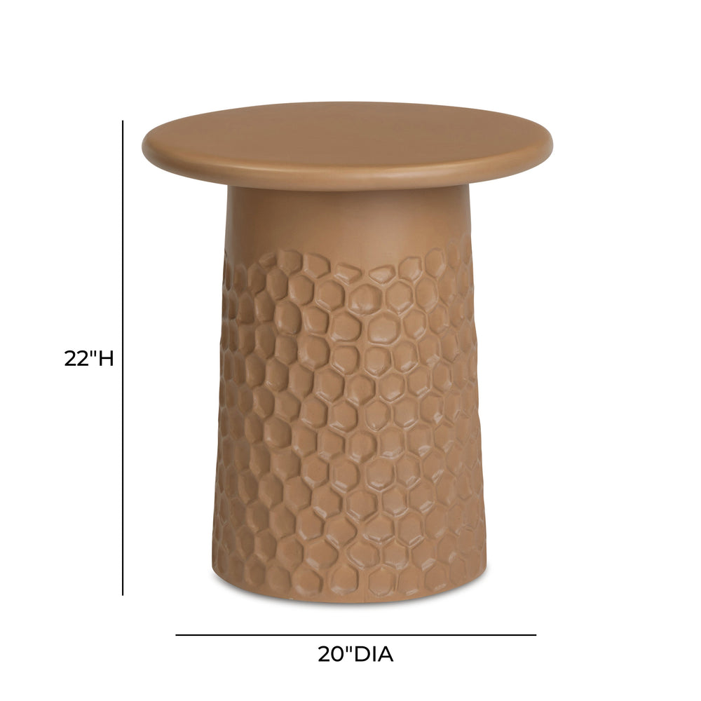 Hessa Indoor/Outdoor Concrete Chiseled Side Table