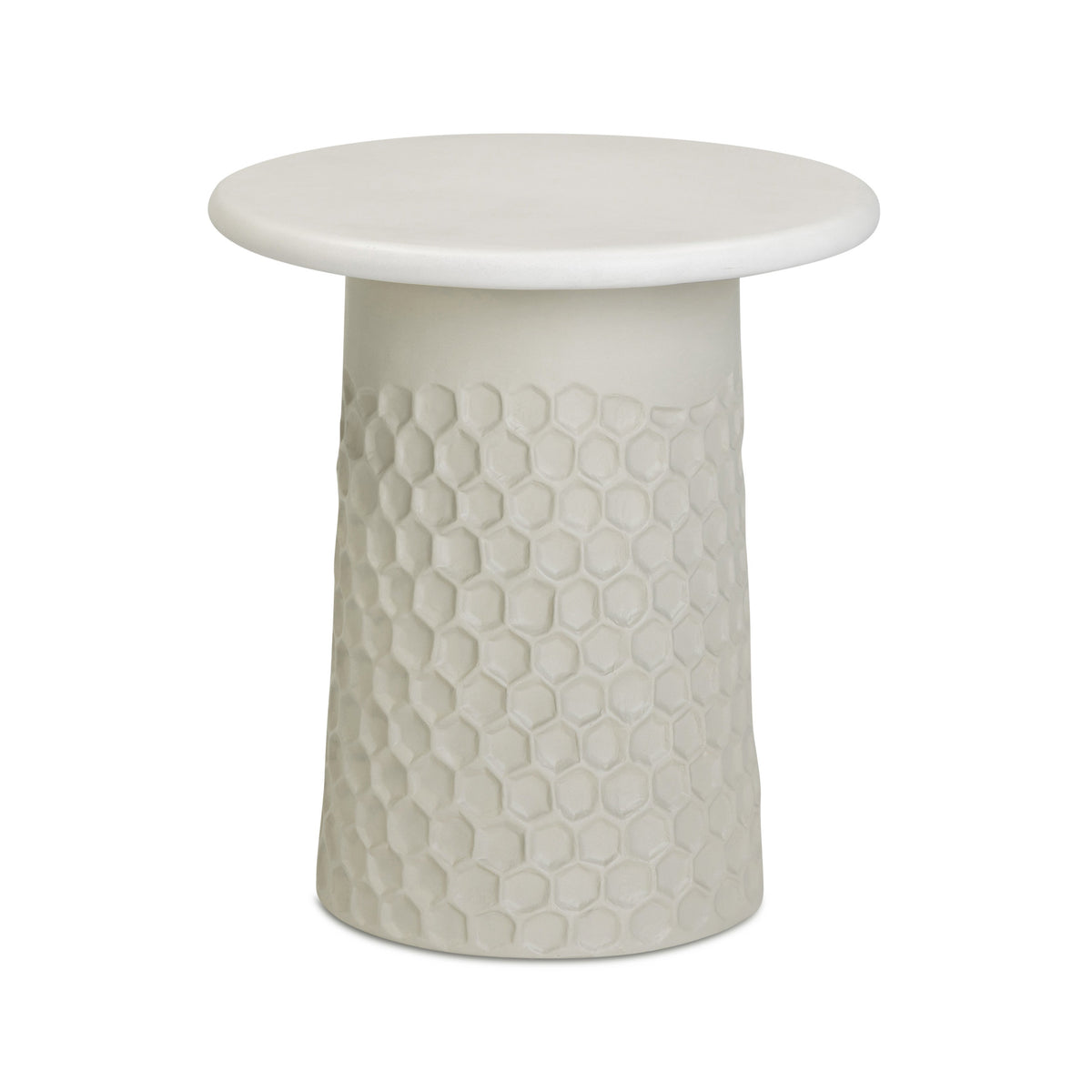 Hessa Indoor/Outdoor Concrete Chiseled Side Table