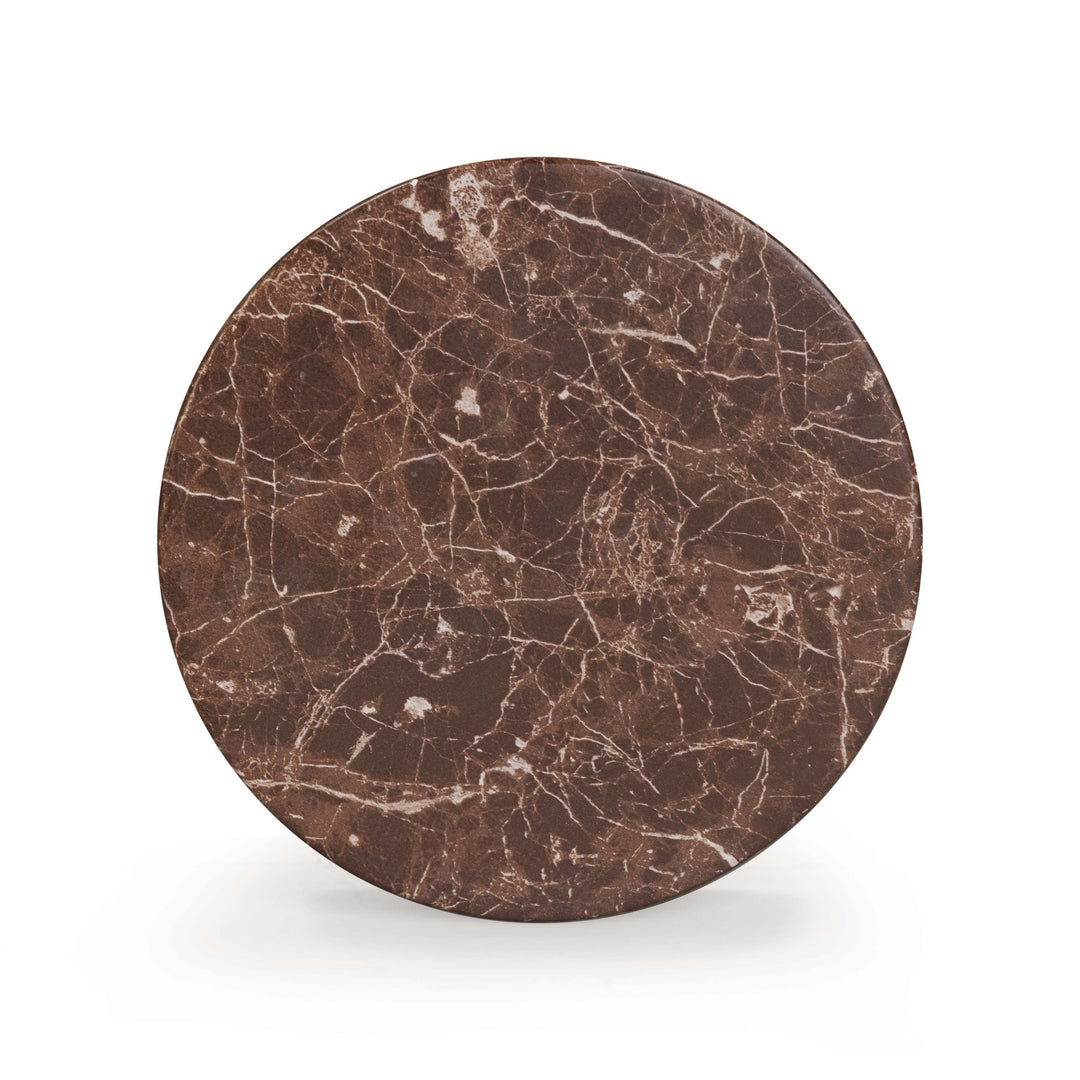 Ayon Faux Red Levanto Marble Indoor/Outdoor Concrete Side Table