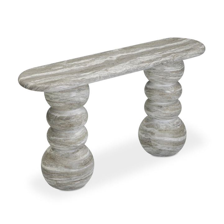 Hyre 59" Faux Stone Indoor/Outdoor Concrete Console Table