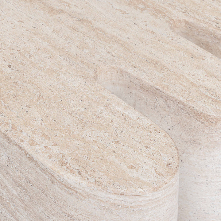 Thyme Faux Travertine Indoor/Outdoor Concrete Side Table