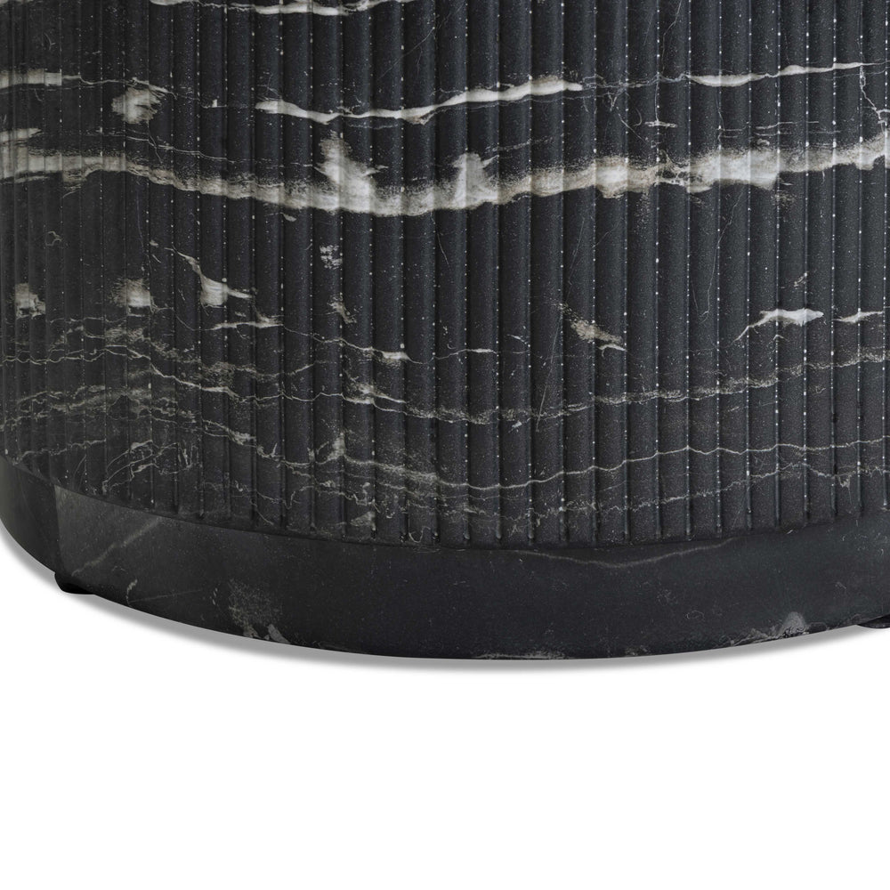 Hades 47" Black Faux Marble Indoor/Outdoor Concrete Coffee Table