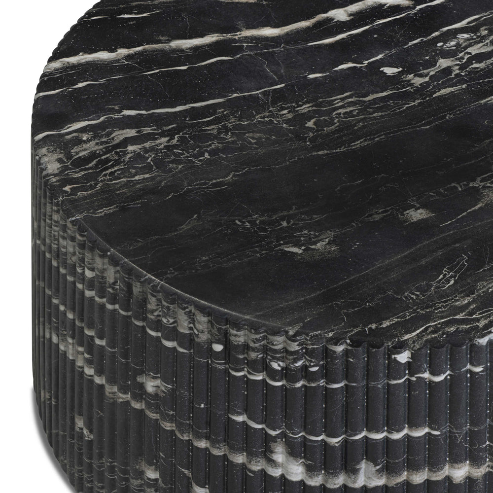 Hades 47" Black Faux Marble Indoor/Outdoor Concrete Coffee Table