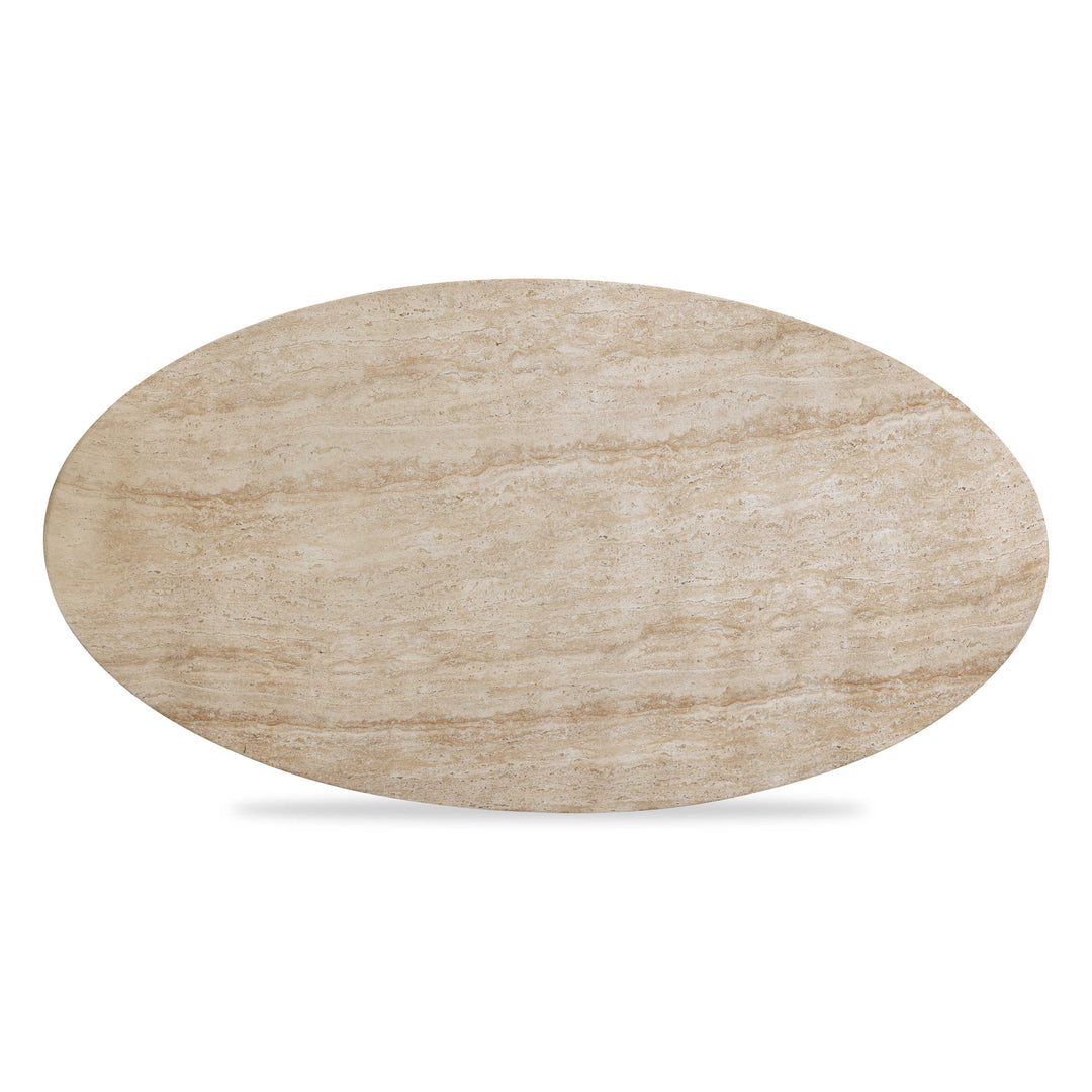 Sonia 51" Faux Travertine Indoor/Outdoor Concrete Coffee Table