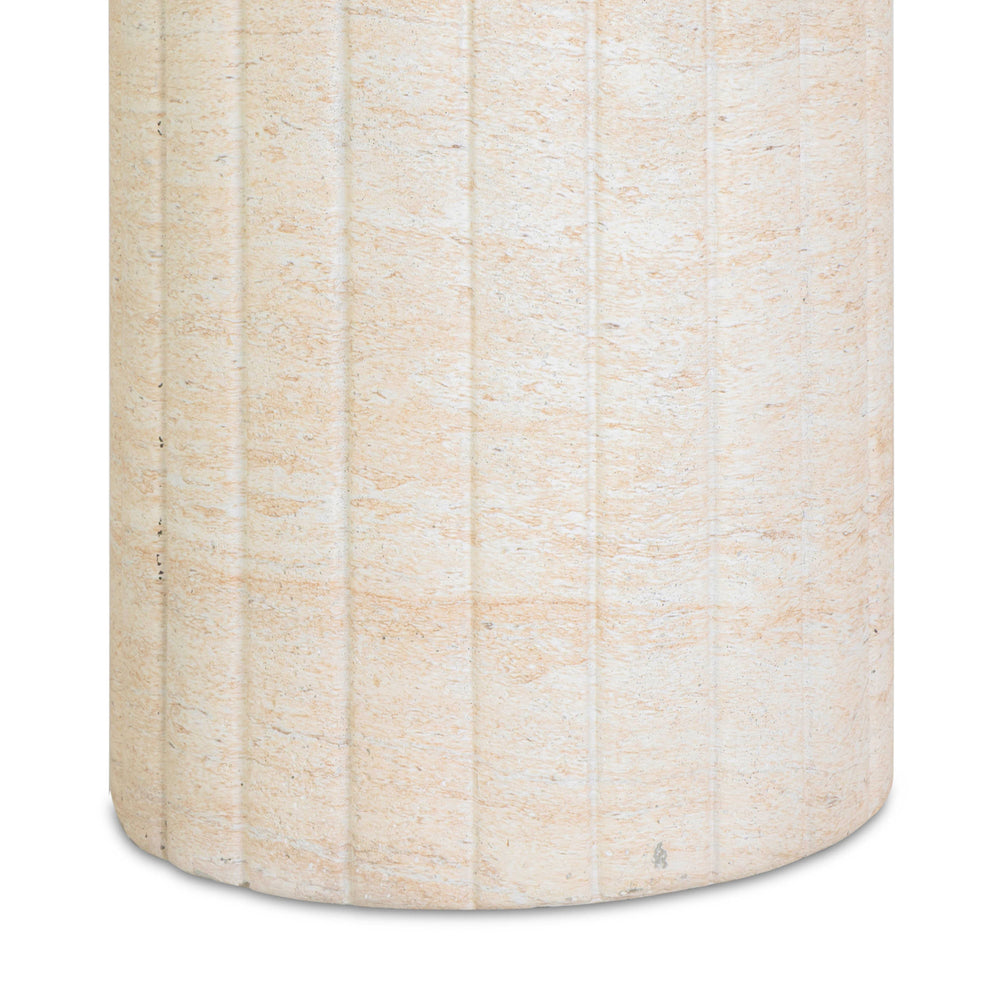 Blossom Washed Faux Travertine Indoor/Outdoor Concrete Side Table