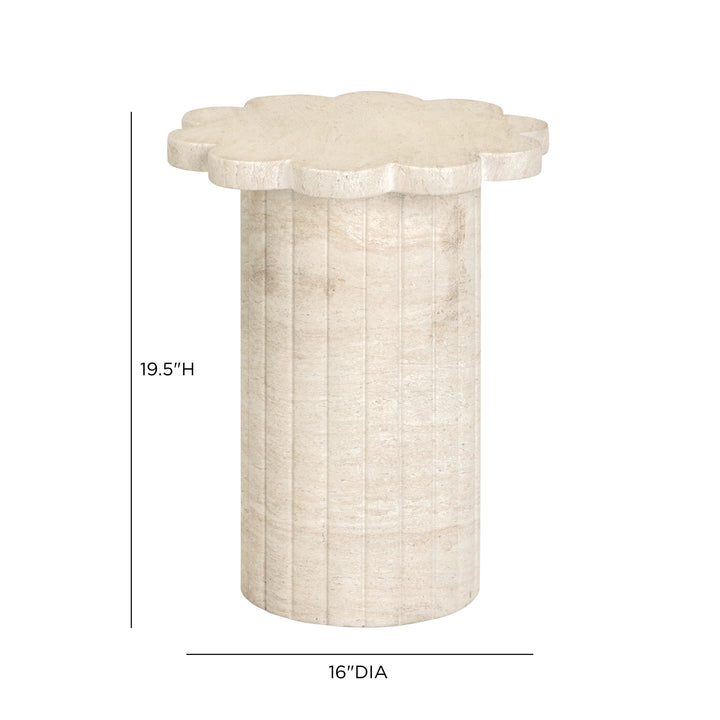 Blossom Washed Faux Travertine Indoor/Outdoor Concrete Side Table
