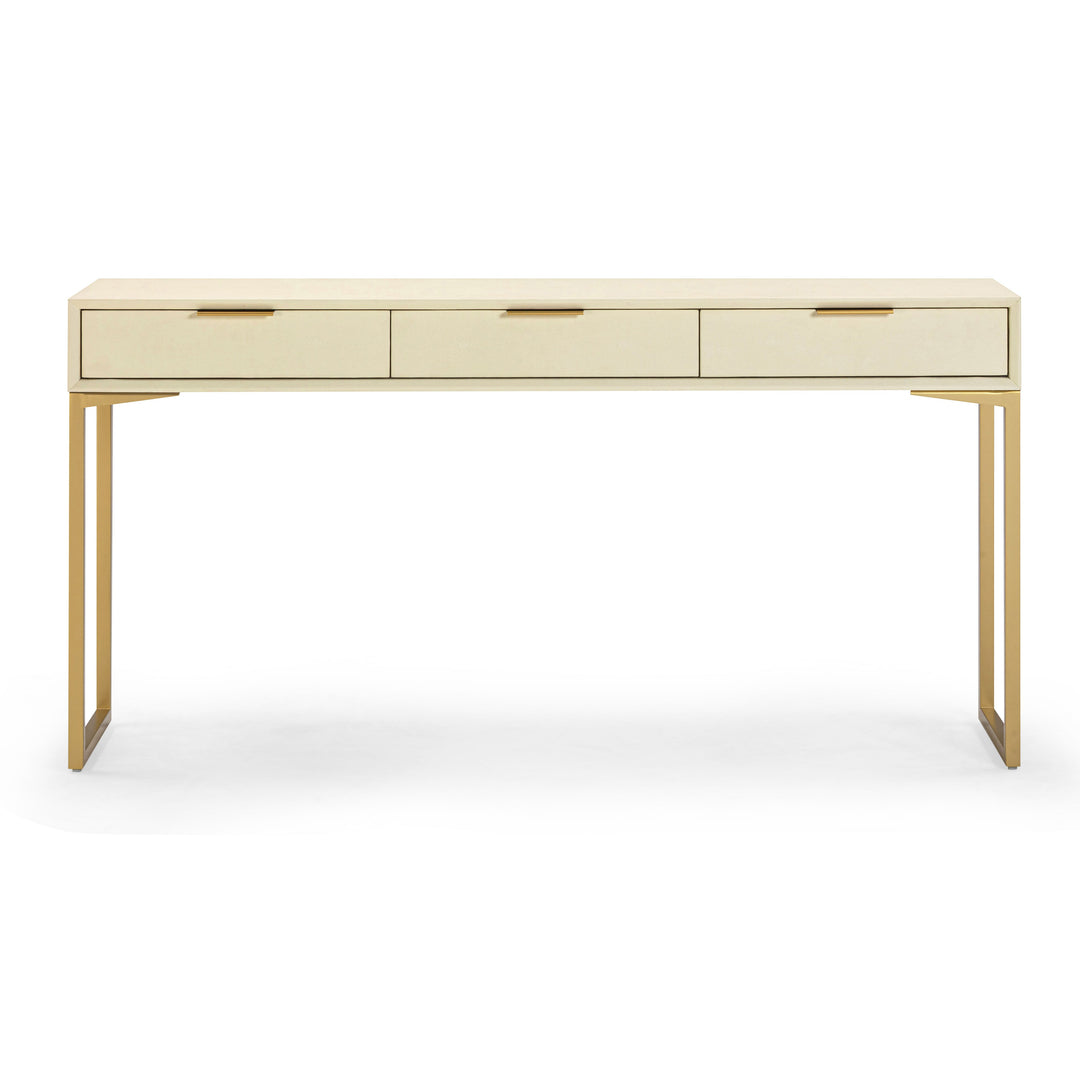 Pesce 59" Faux Shagreen 3-Drawer Console Table