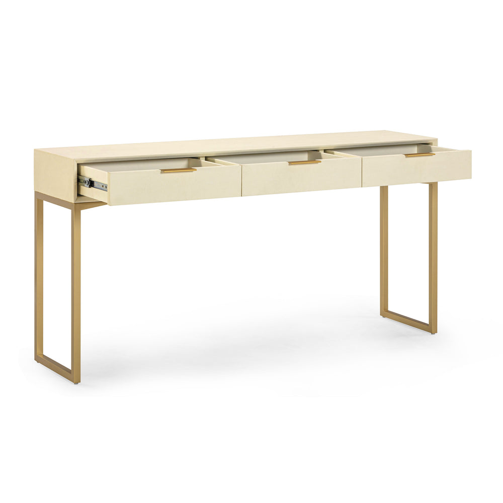 Pesce 59" Faux Shagreen 3-Drawer Console Table