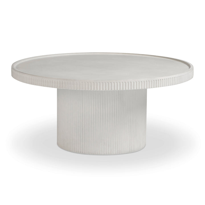 Darcy 36" White Concrete Indoor/Outdoor Round Coffee Table