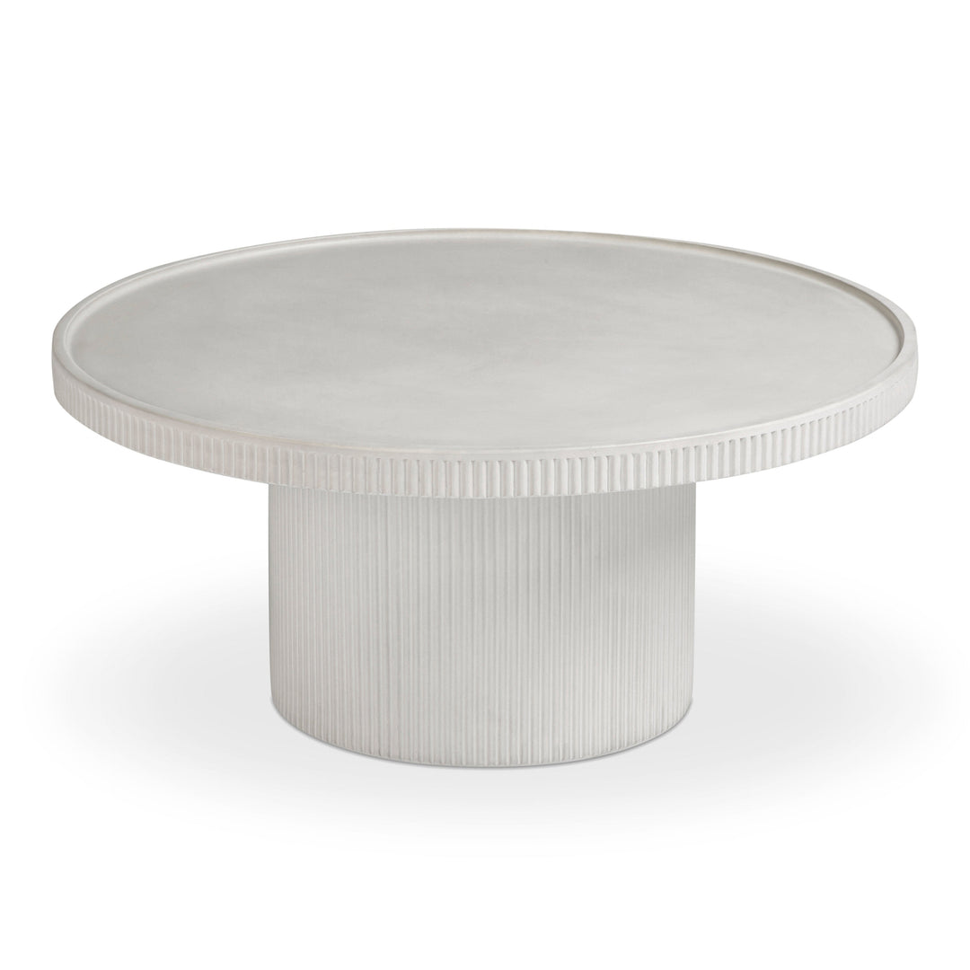 Darcy 36" White Concrete Indoor/Outdoor Round Coffee Table