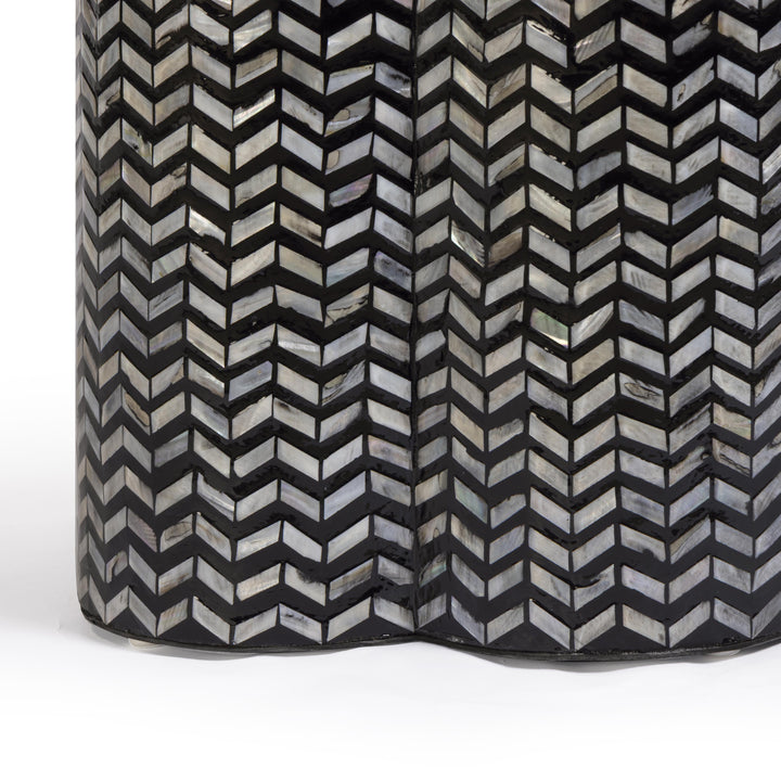 Truffle Black Mother of Pearl Shell Side Table