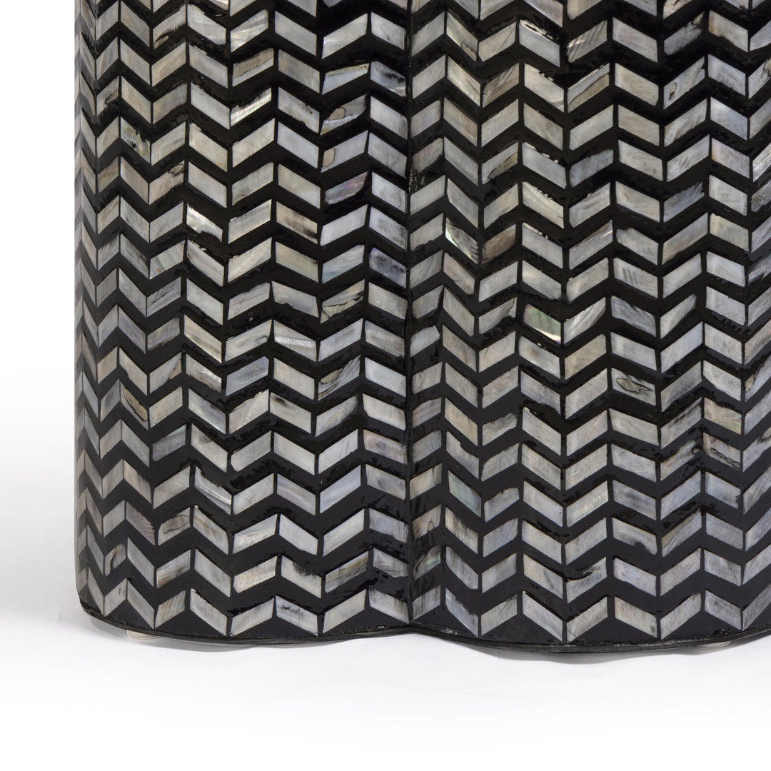 Truffle Black Mother of Pearl Shell Side Table