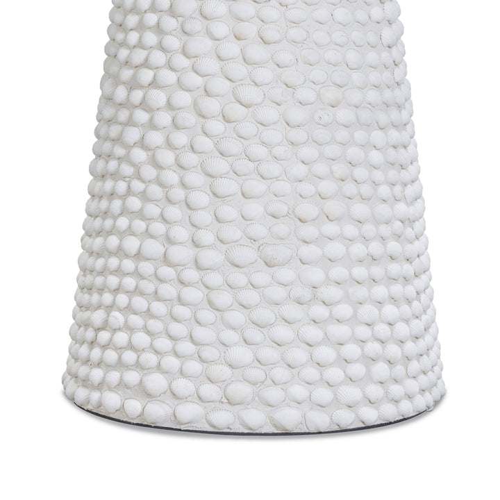 Coast Pearl White Seashell Round Side Table