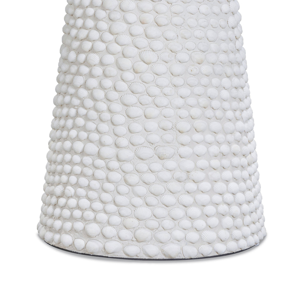 Coast Pearl White Seashell Round Side Table