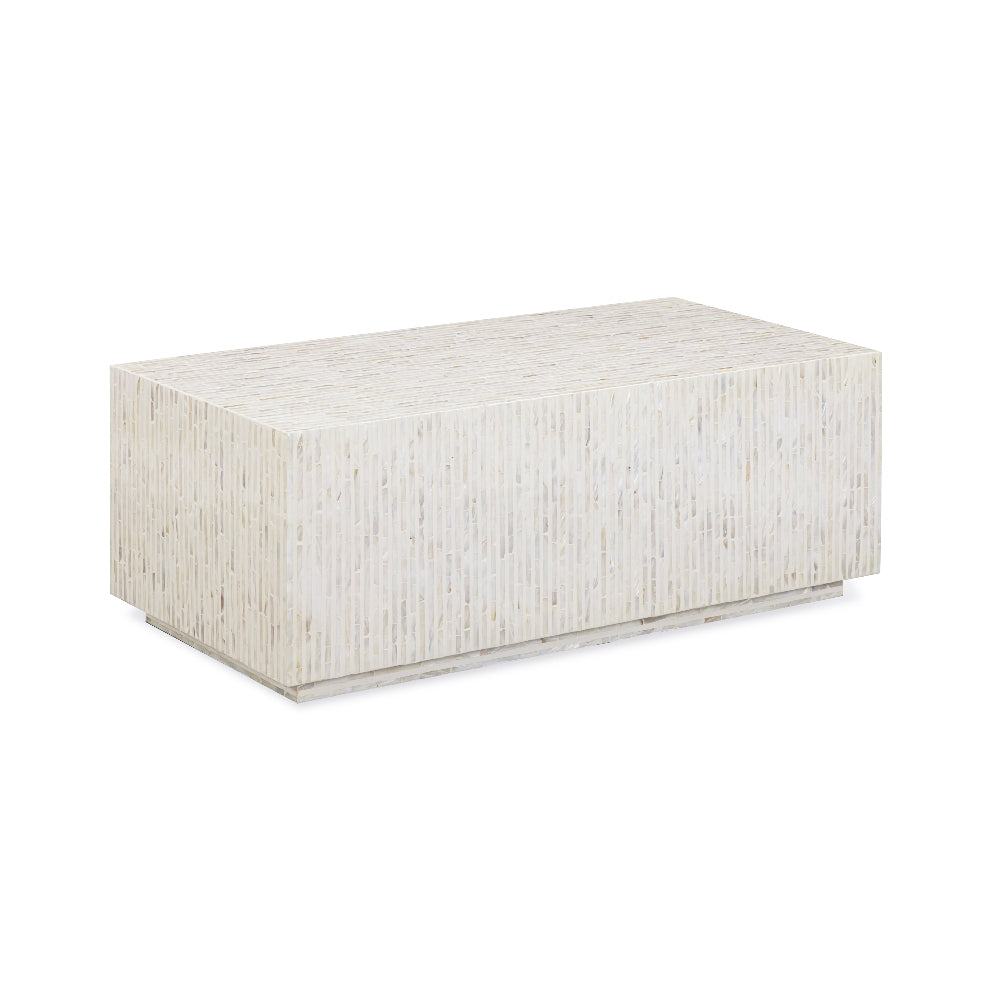 Earl 48" Cream Mother of Pearl Shell Rectangular Coffee Table