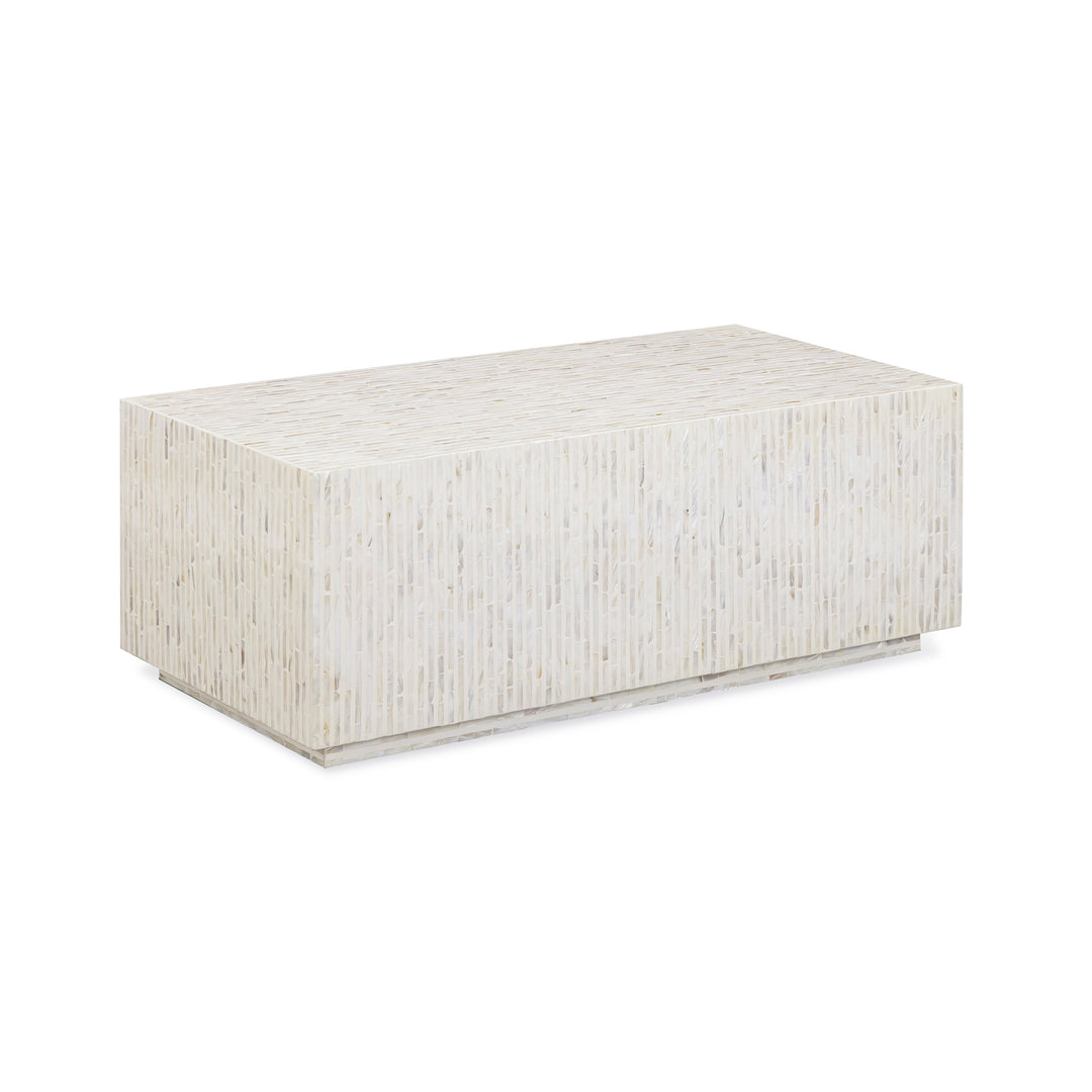 Earl 48" Cream Mother of Pearl Shell Rectangular Coffee Table