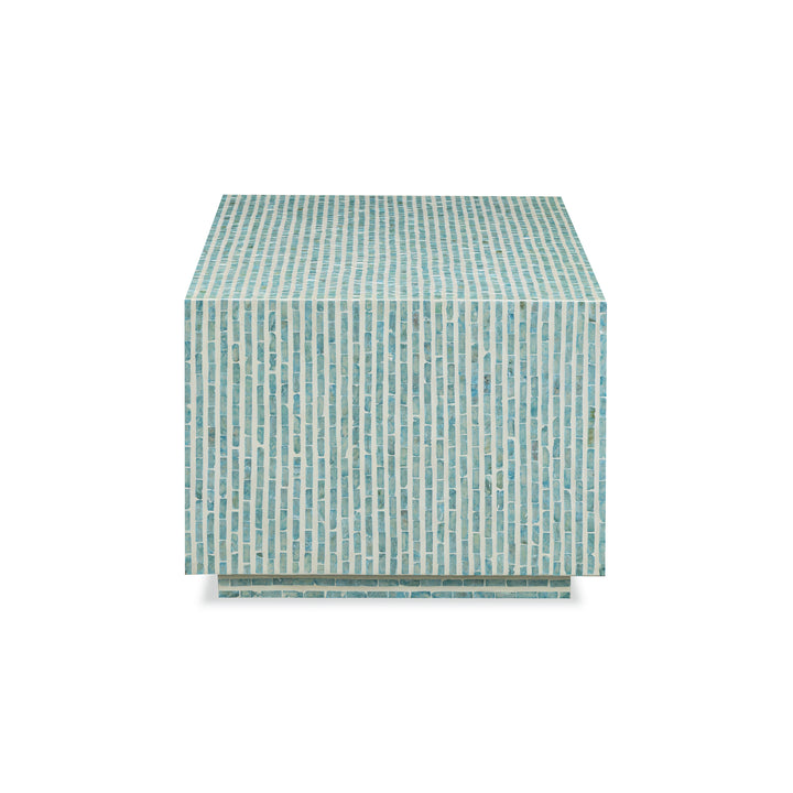 Earl 48" Light Blue Capiz Shell Rectangular Coffee Table