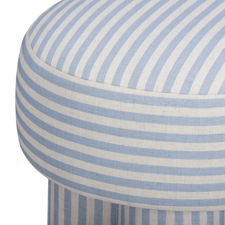 Masha Striped Performance Linen Accent Stool