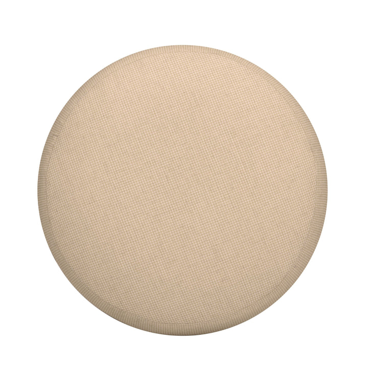 Masha Yellow Gingham Performance Linen Accent Stool